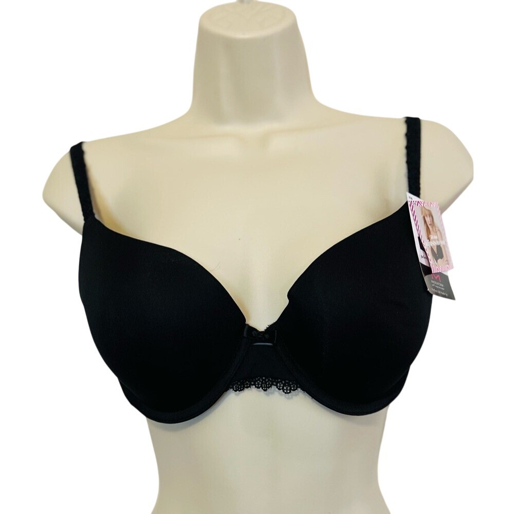 Maidenform Bra, Natural Lift, Lace Detail, Color‎ Black, Size 36C, NWT